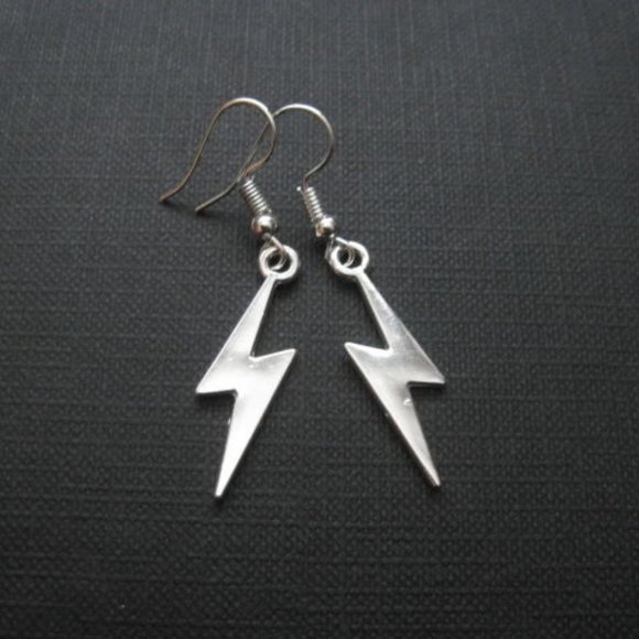 Lightning Bolt Dangle Handmade Earrings - Picture 1 of 1